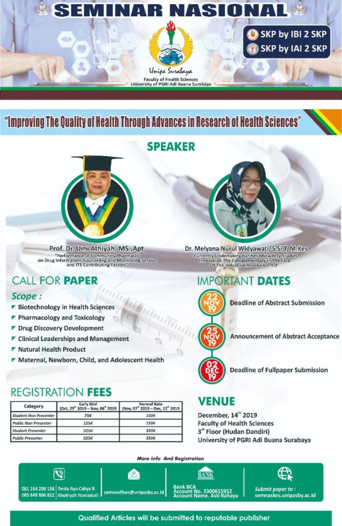 Seminar Naional “Improving The Quality of Health Through Advances in Research of Health Sciences”